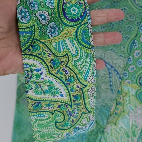 Palm Beach Girl, silk shift‎ dress with tie. Size small. Beautiful green colors. - Picture 6 of 7